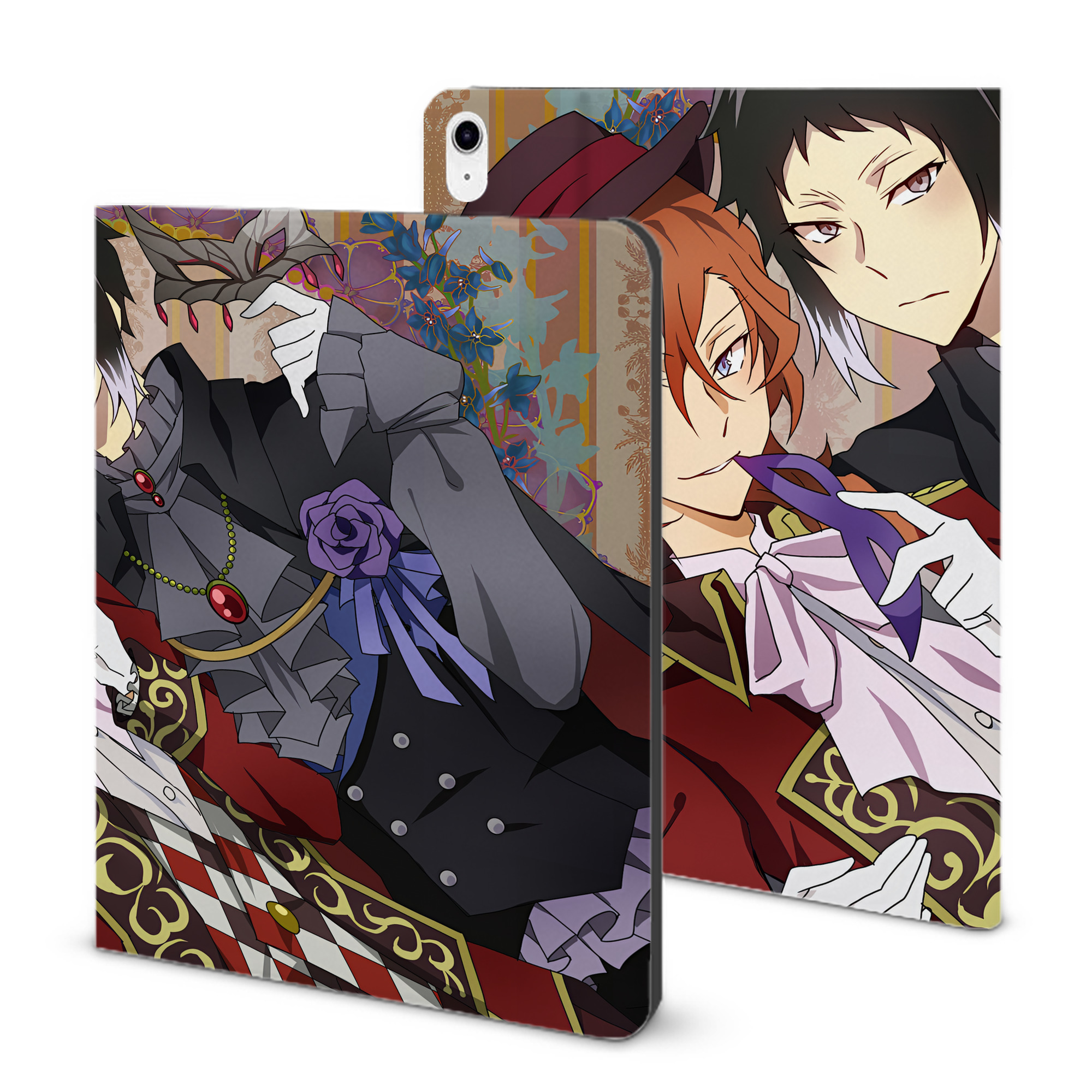（画像用） 文豪ストレイドッグス Bungo Stray Dogs IPad ケース ブック型 PUレザー TPU 耐衝撃 軽量 薄型 ペン収納なし 全面保護 IPad 各モデル対応